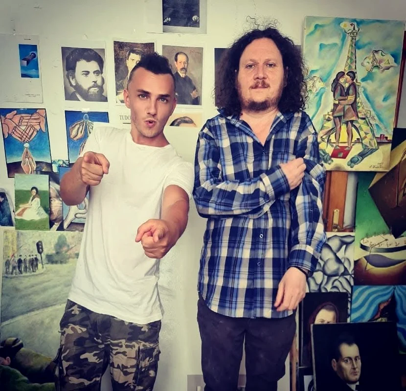 Mihai Trăistariu și fratele lui, pictorul Vasile foto: Facebook 