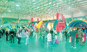 Toboganele gonflabile  au fost atracţia imensului  loc de joacă, iar copiii au  făcut zeci de curse pe ele (Fotografii: Roberto Sălceanu) jpeg