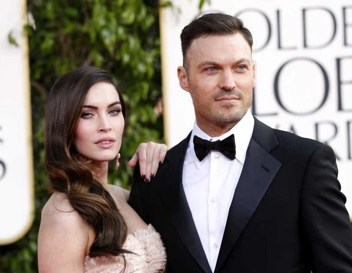 Megan Fox şi partenerul ei de viaţă, Brian Austin Green, la Globurile de Aur 2013. (Foto: Reuters)