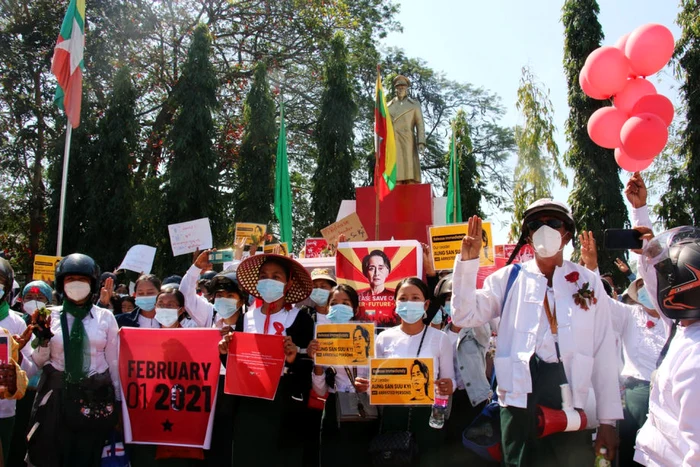 Protest in Myanmar impotriva puciului militar FOTO EPA-EFE