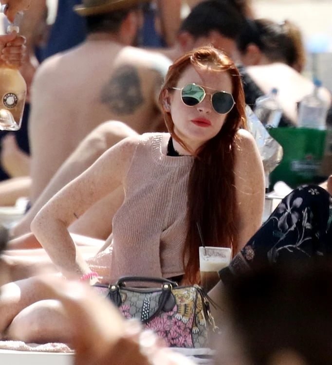 Lindsay Lohan loving life in Mykonos jpeg