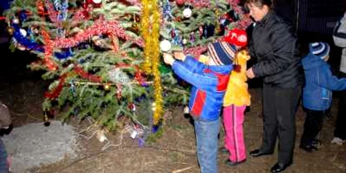 Locuitorii cartierului Recea au împodobit bradul de Crăciun