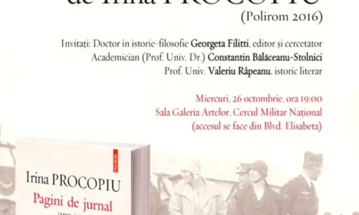 Lansare: „Pagini de jurnal (1891 1950)”, de Irina Procopiu jpeg
