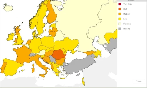 Harta, unde virusul gripal îşi face de cap jpeg