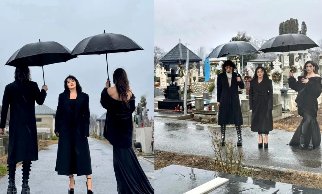 Ana Morodan, fotografii artistice în cimitir FOTO Colaj Instagram