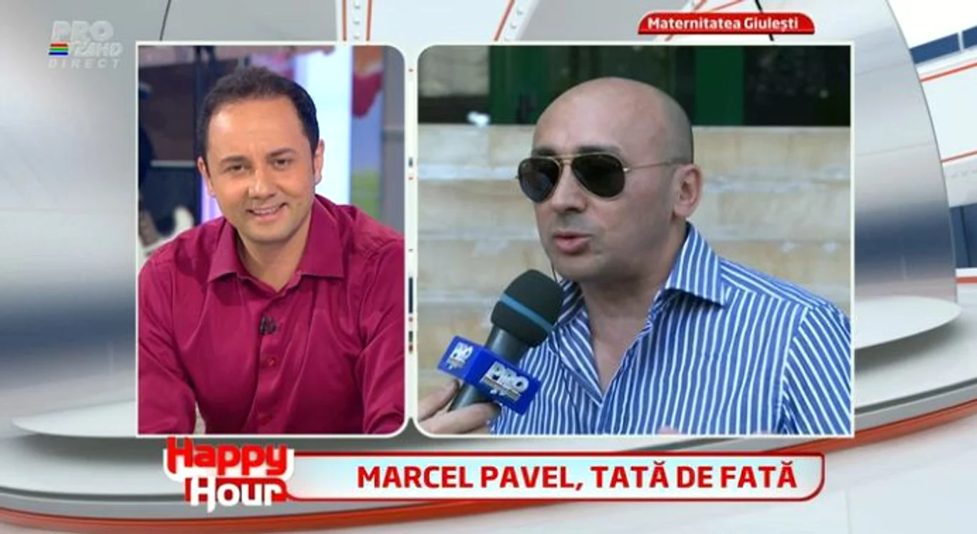 Marcel Pavel a intrat în direct la Happy Hour, unde a vorbit despre fetiţa lui (captură: PRO TV)