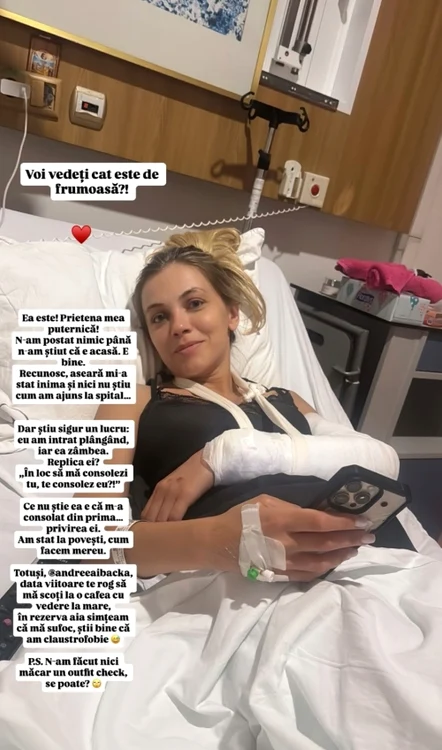 Andreea Ibacka a fost internată la Spitalul Floreasca / Foto: Instagram