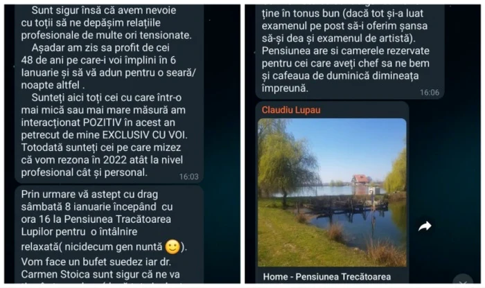 Managerul Spitalului Beiuş şi-a chemat colaboratorii preferaţi la chef printr-o invitaţie lansată într-un grup special creat pe Whatsapp