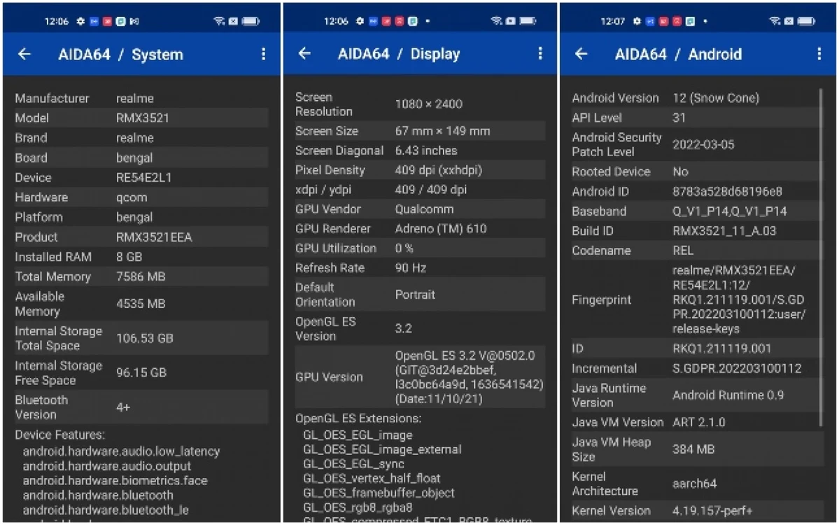 realme 9 4g specs
