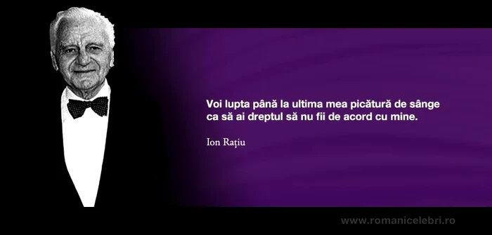 Citatul lui Ion Raţiu postat pe pagina de Facebook a lui Victor Ponta