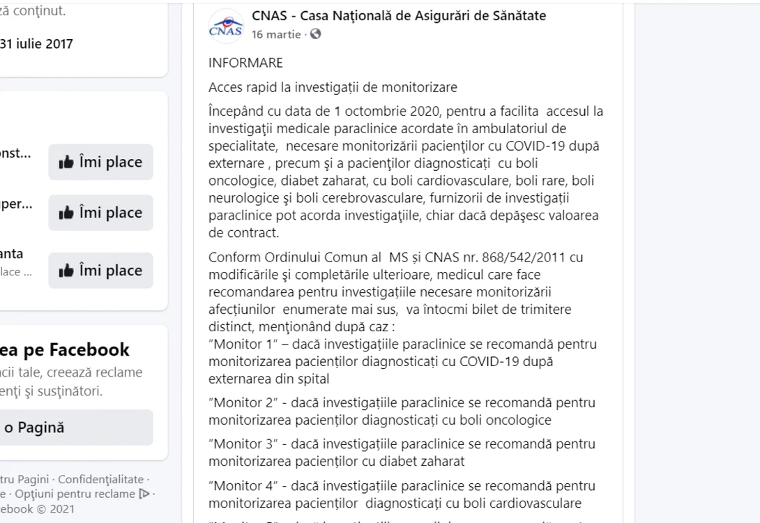 decontare investigatii de urgenta cnas