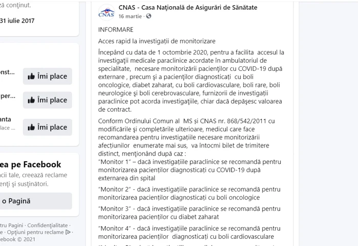 decontare investigatii de urgenta cnas