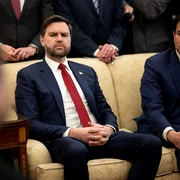 Donald Trump and Volodymyr Zelenskyy of Ukraine with JD Vance and Marco Rubio on Friday, 28 February 2025 at the White House, USA jpg