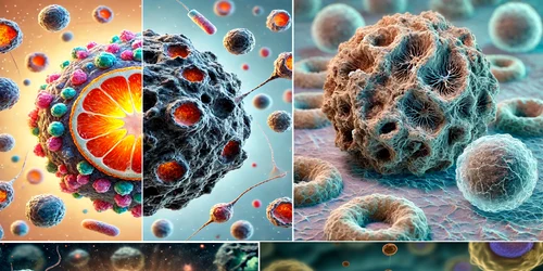 Celulele senescente zombie în comparație cu celulele normale - imagini AI DMS & Shutterstock AI