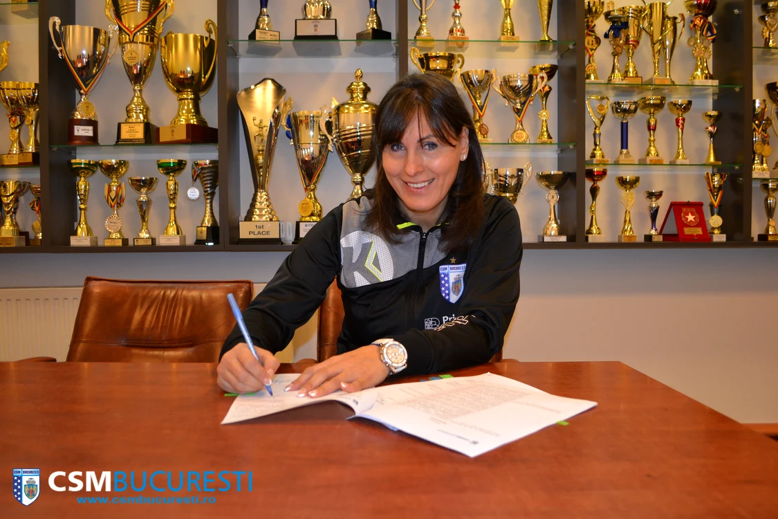 Mihaela Ciobanu e noul antrenor al portarilor echipei feminine de handbal CSM București Foto: CSM București