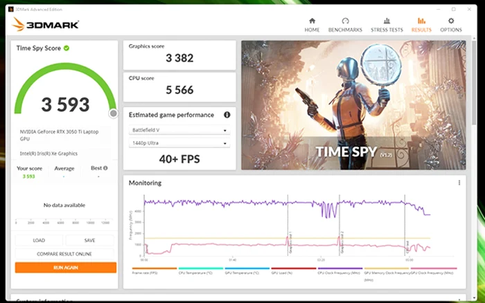 Acer Swift X test 3DMark