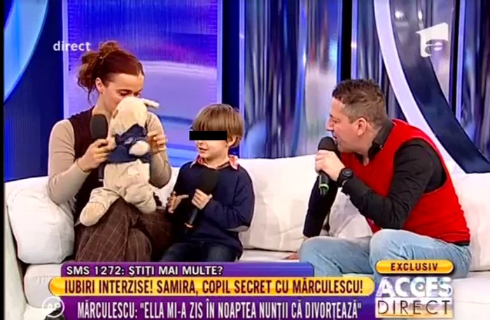 Costin Mărculescu alături de iubita şi fiul său