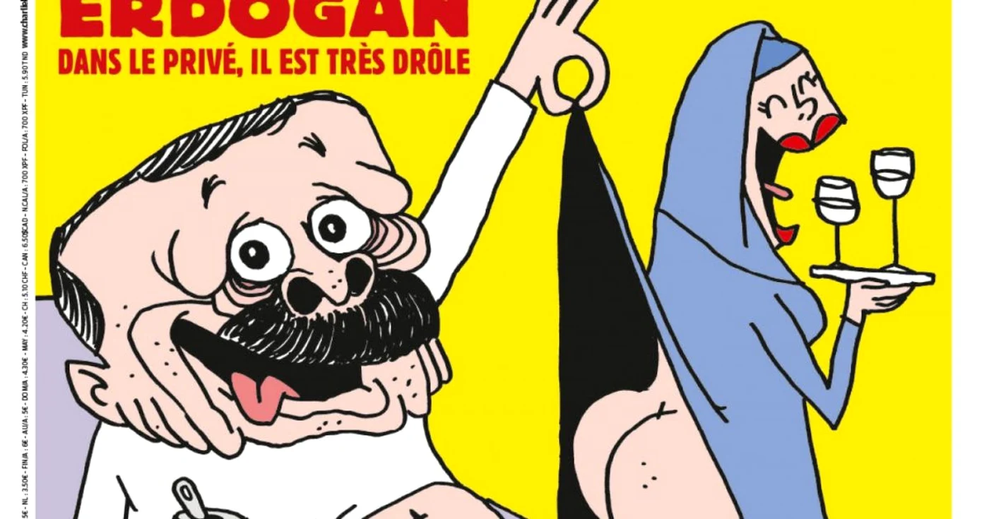 Caricatura Erdogan in Charlie Hebdo FOTO Twitter @Charlie_Hebdo_