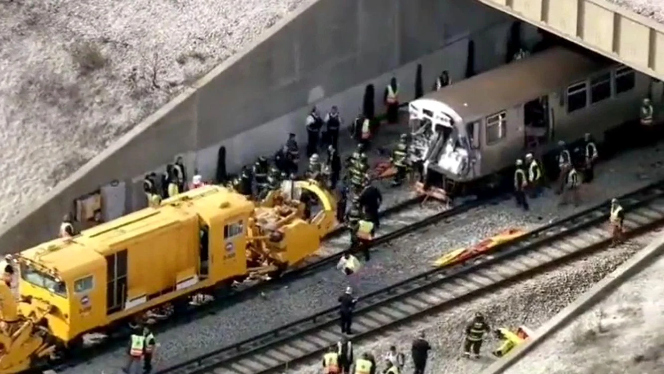 Accident tren. Foto: Captură video.