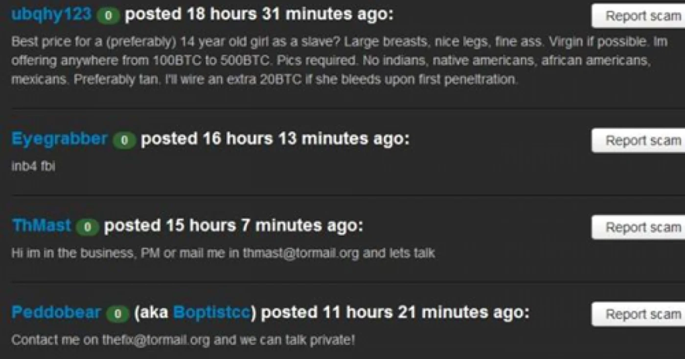 Imagine care arată mesaje pe dark web