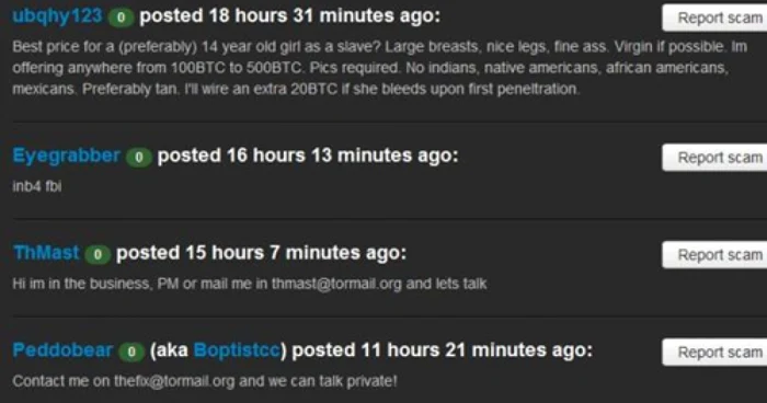 Imagine care arată mesaje pe dark web