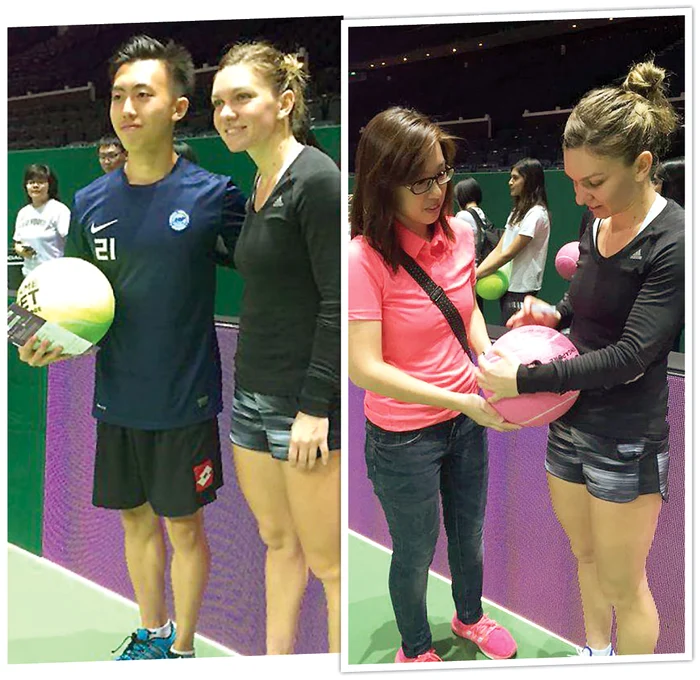 Românca a făcut numeroase fotografii cu fanii. Mingile pentru autografe au fost foarte solicitate