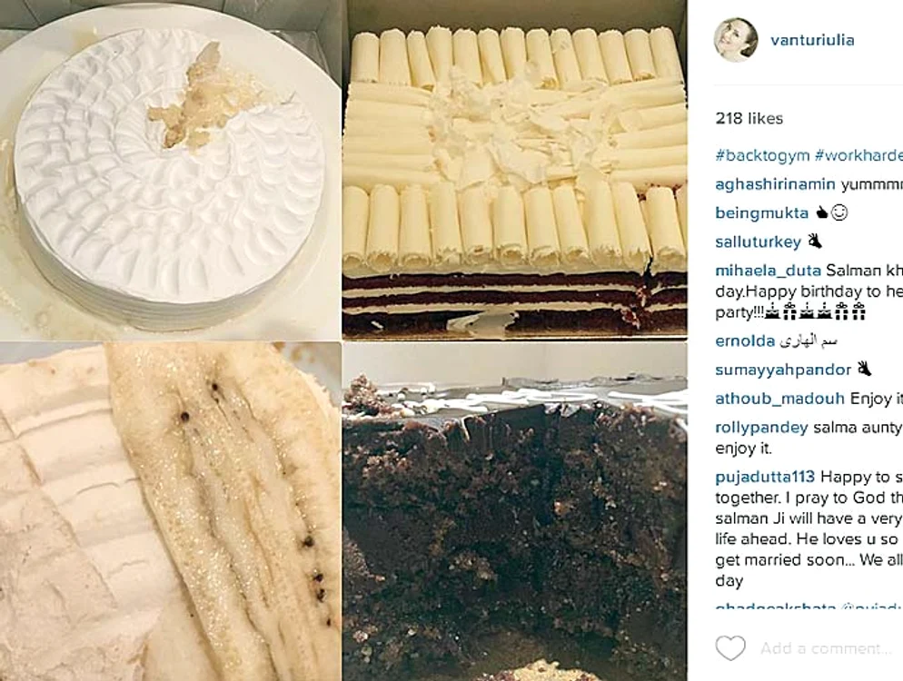 Iulia Vântur a pus pe Instagram fix tortul-negresă pe care îl taie “mama soacră”
