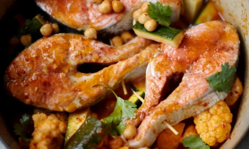 Somon cu legume in stil marocan jpeg