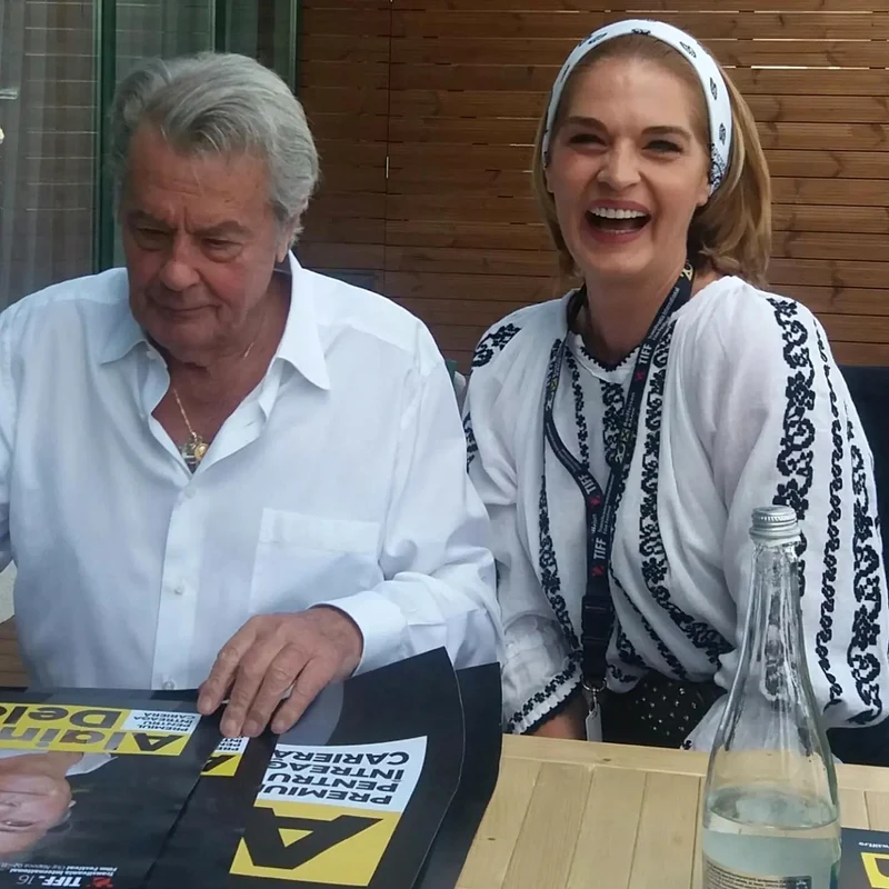 Manuela Hărăbor l-a întâlnit pe Alain Delon la TIFF, în 2017 foto: Facebook 
