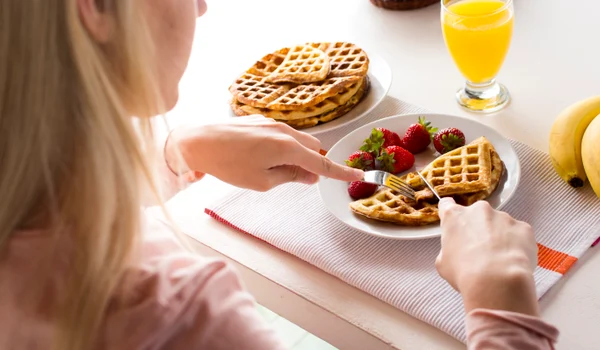 delicious waffles with strawberries juice jpg