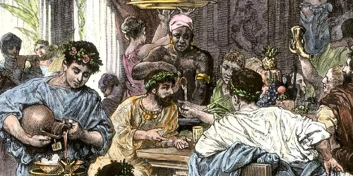 banchetele de pe vremea romanilor FOTO www.historia.ro