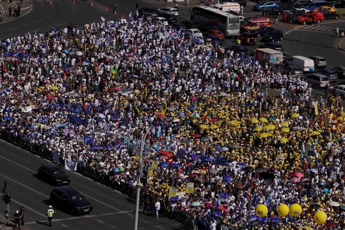 Un protest a avut loc și în prima zi a anului școlar FOTO Inquam Photos/Octav Ganea