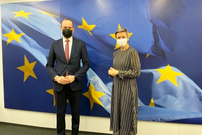 Dan Vîlceanu şi Margrethe Vestager FOTO Ministerul Proiectelor Europene