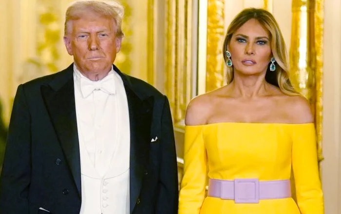 Melania Trump, criticată pentru rochia galbenă de la dineul regal / foto: arhiva Click!