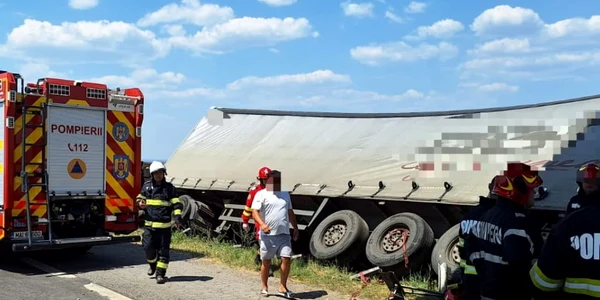Accident grav TIR A1 petresti FOTO ISU Dâmbovița 3