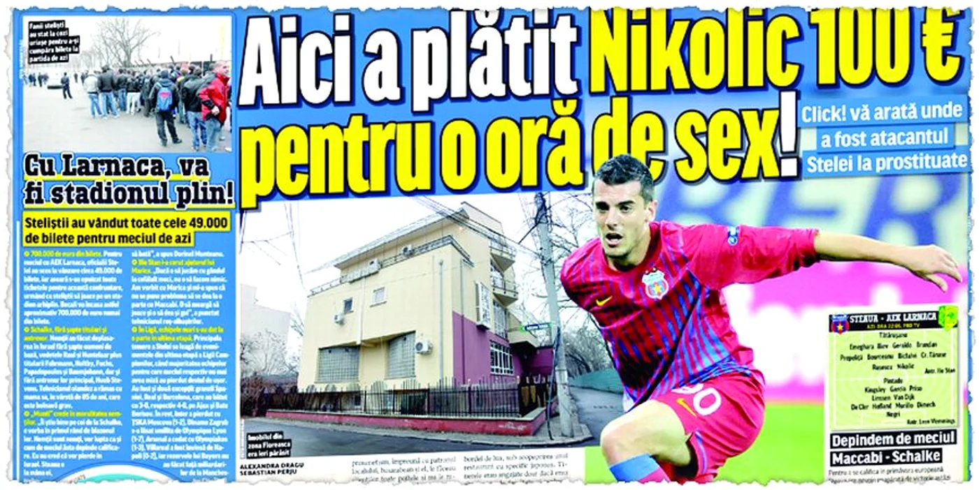 "Am intrat în istoria clubului. Meciul cu AEK Larnaca a fost cea mai importantă partidă din cariera mea. A fost fantastic!" Stefan Nikolic, atacant Steaua