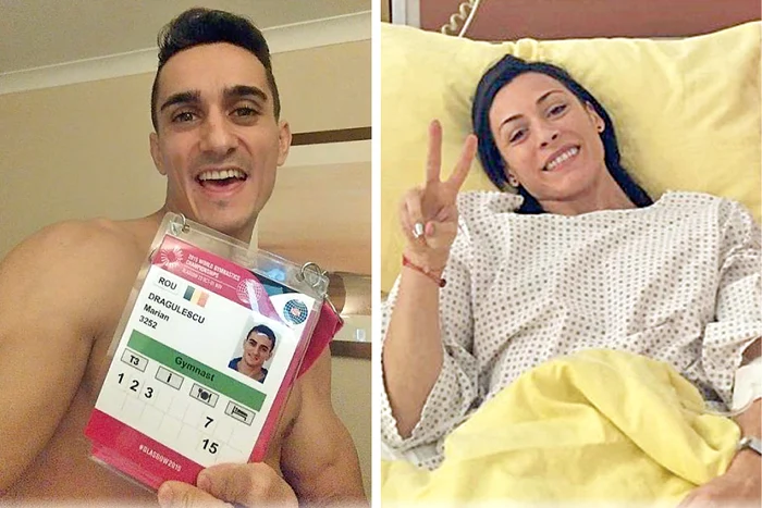 
    Marian Drăgulescu arată fanilor acreditarea la Mondialele de la Glasgow. Cătălina Ponor a trecut cu bine de operaţiefotografii: arhiva personală  