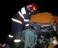 Accident mortal pe Valea Oltului la Brezoi - o dubă a intrat într-un TIR oprit din cauza aluviunilor de pe şosea Foto ISU Vâlcea 