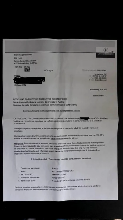 Amendă din Austria