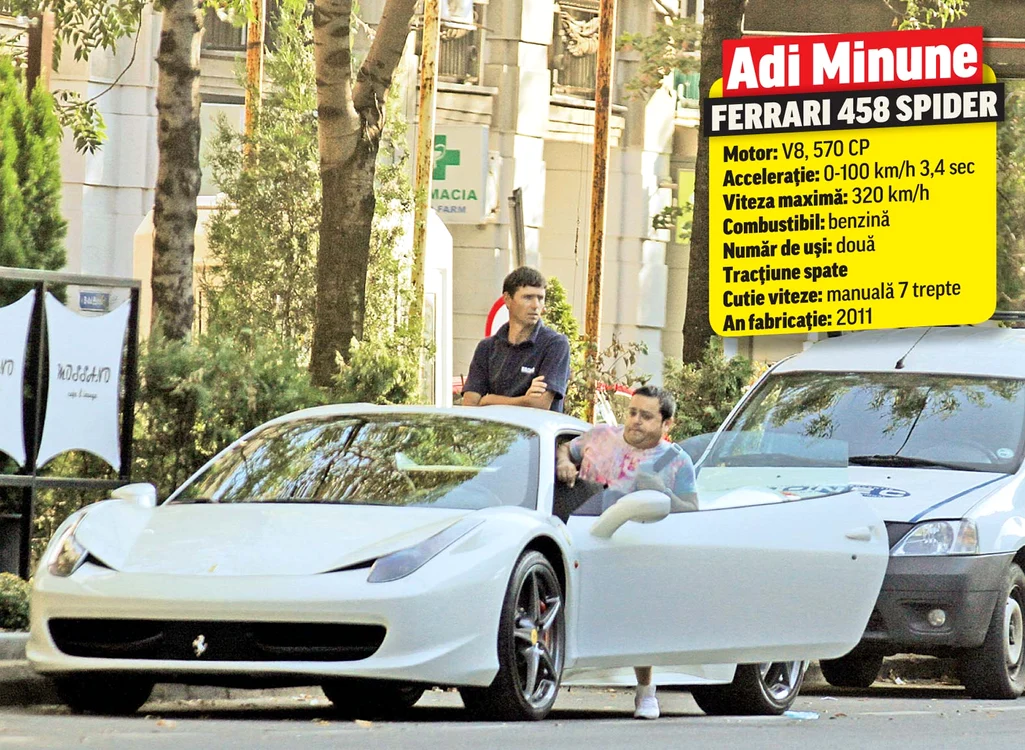 Adi Minune conduce un Ferrari în valoare de peste 200.000 €