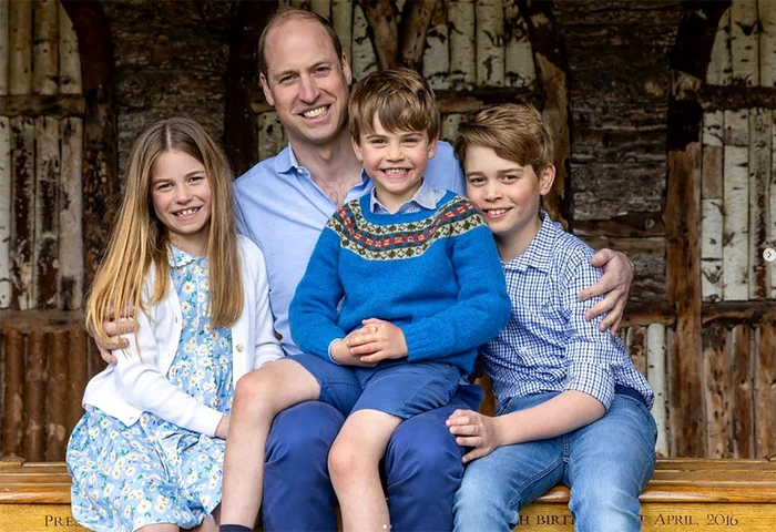 Prințul William și cei trei copii ai săi: Charlotte, Louis și George. FOTO: Profimedia