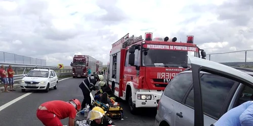 Accident pe Autostrada Vestului FOTO ISU Timiş