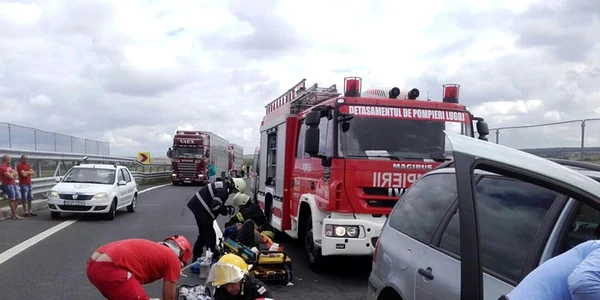 Accident pe Autostrada Vestului FOTO ISU Timiş