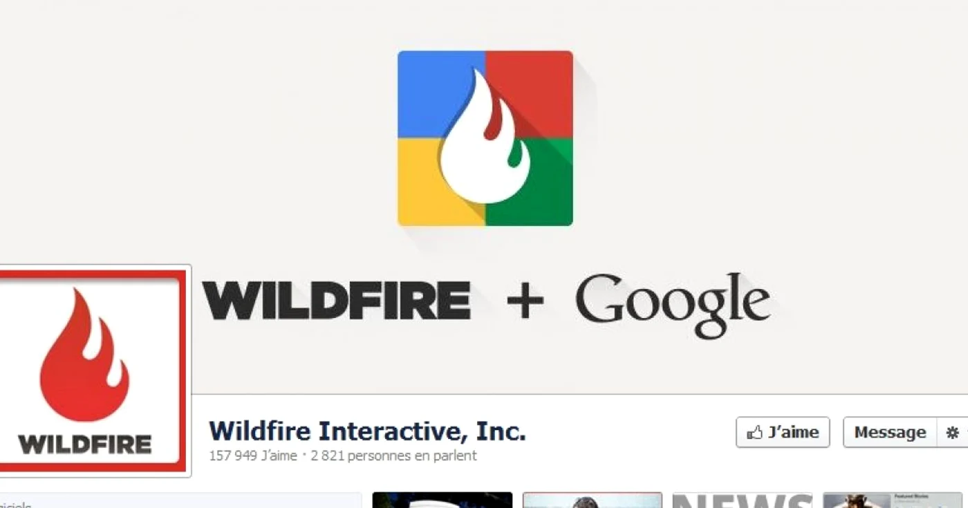 Pagina de Facebook a companiei s-a modificat pentru a marca trecerea Wildfire în proprietatea Google.