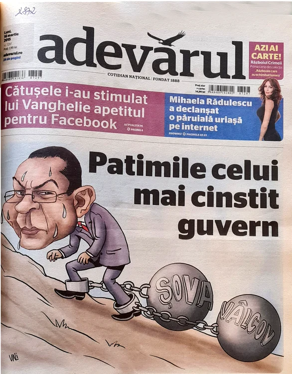 Caricatură din Adevărul semnată Vali Ivan