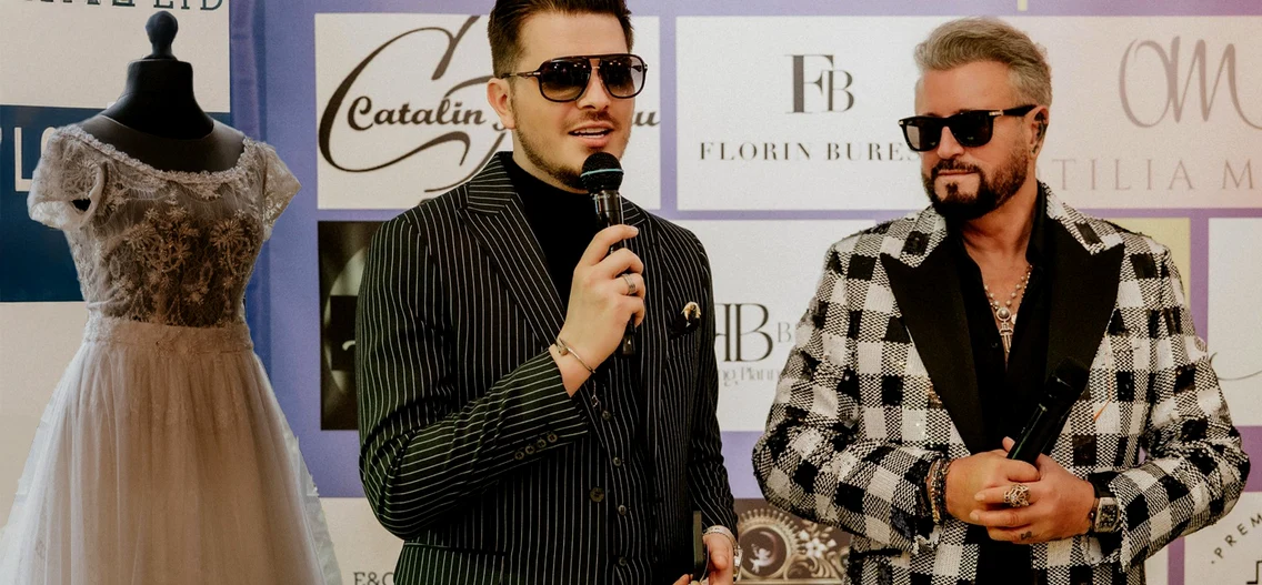 Florin Burescu și Cătălin Botezatu, la festivalul de modă din Londra 