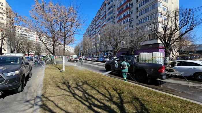 Igienizarea spațiilor verzi. FOTO Primăria Sectorului 4
