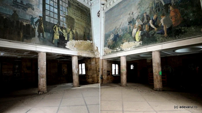 Picturile din gara Hunedoarei, tot mai degradate. Foto: Daniel Guță. ADEVĂRUL