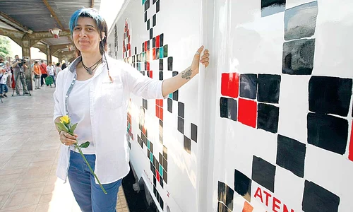 Carmen Nistor este artist  vizual şi a reuşit să termine originala lucrare în 65 de ore jpeg