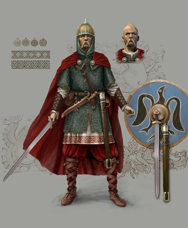 Reconstituire a vikingului Sveatoslav din Kiev FOTO pinterest 